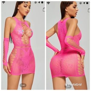 Pink Fishnet Dress